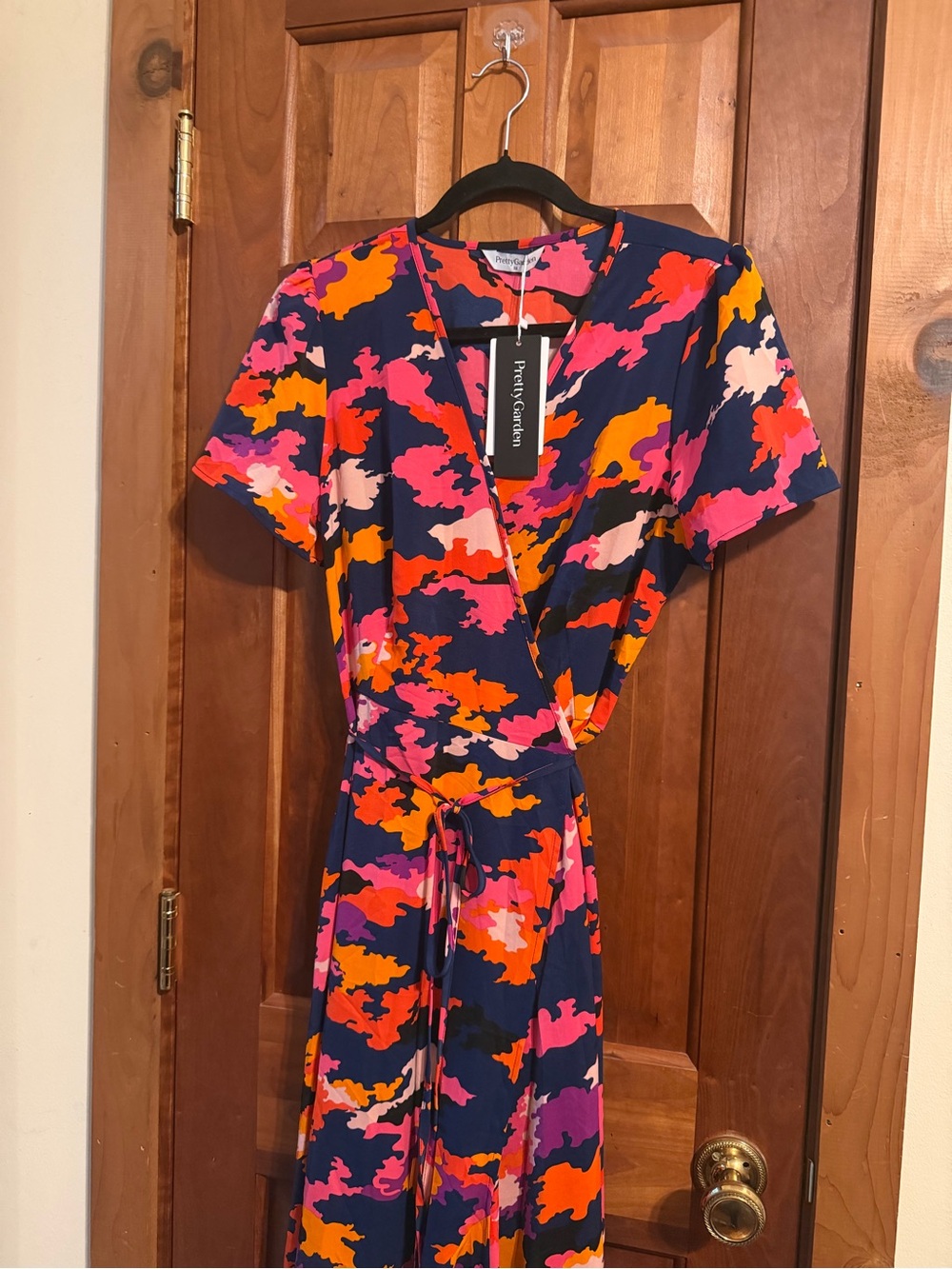 Pretty Garden Navy Multi Floral Wrap Dress